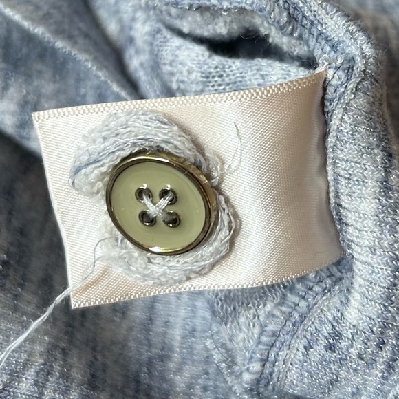 MOTH Terry Stripe Cardigan Sweater Lightweight Button Hood Coastal Classic | M - Picture 14 of 16